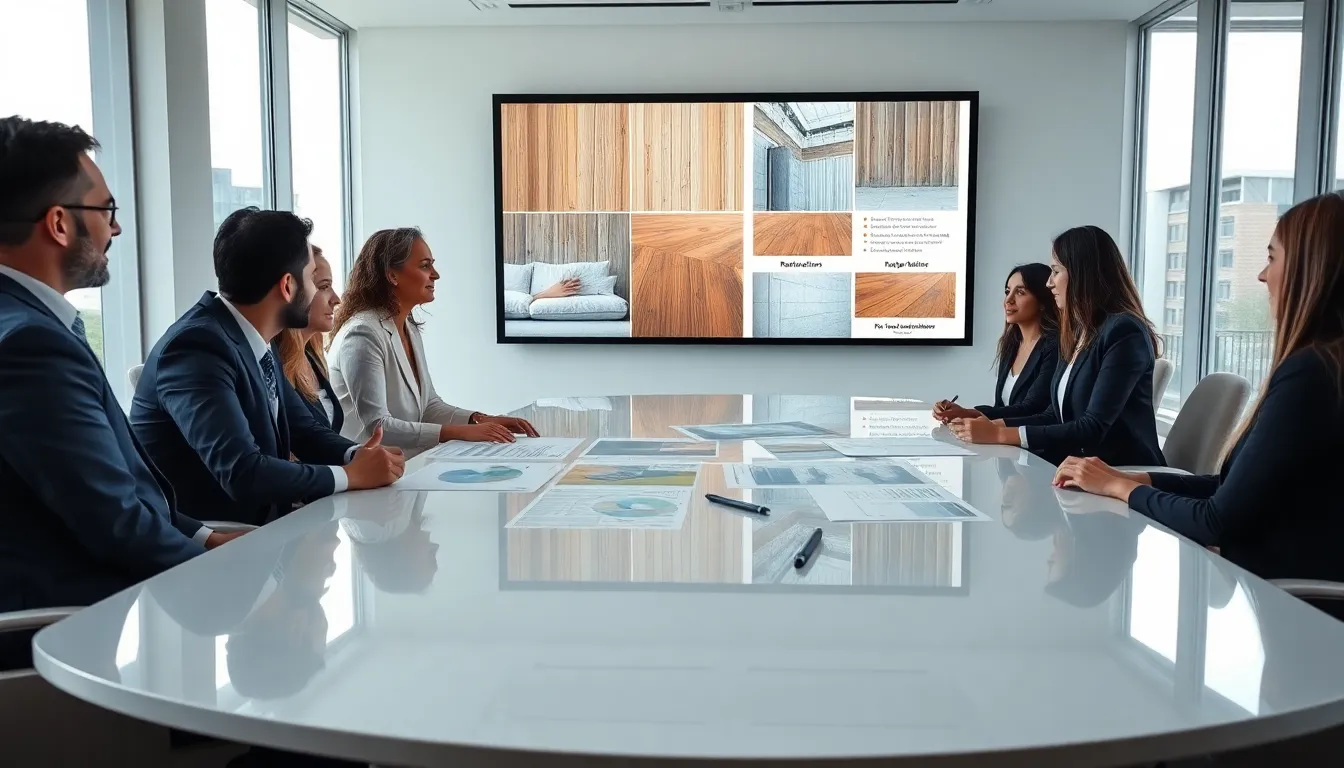 diverse team discussing restoration alternatives in a modern office.
