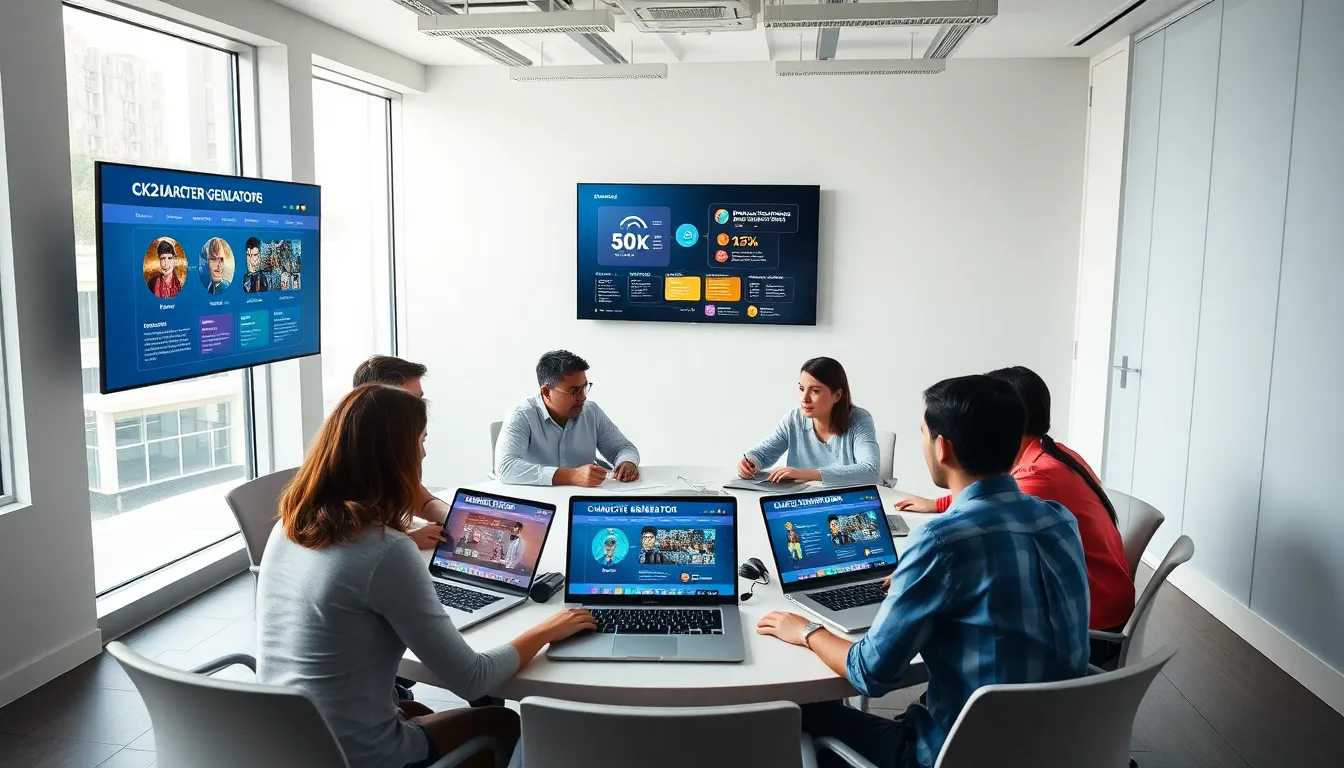 group discussing Ck2generator services in a modern office.